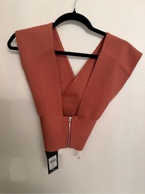 Herve Leger Rust Cropped Bandage Top